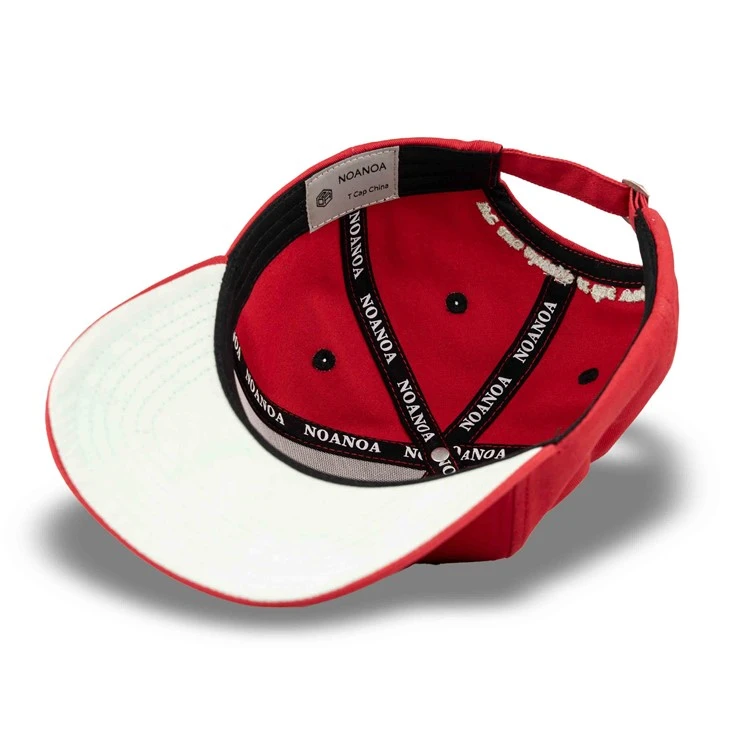 TCAP Custom Red Cotton Hats 3D Embroidery Sport Caps